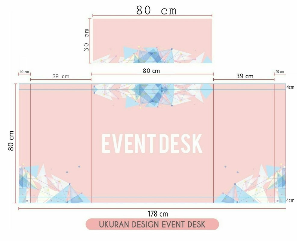 ukuran design event desk